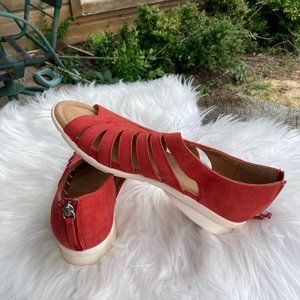 NEW Sparkling RED Perfection in Comfortiva Pillowtop Memory Foam Sandals Size 9